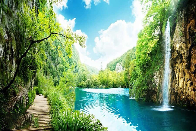 Tranh kính thác nước phong cảnh đẹp - Mẫu mới nhất 2021